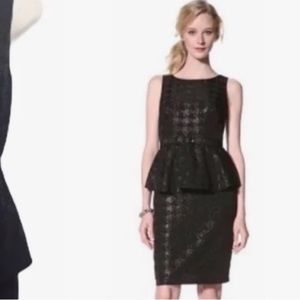 NWT Anthropologie x Eva Franco Singleton Black Peplum Cocktail Belt Dress women